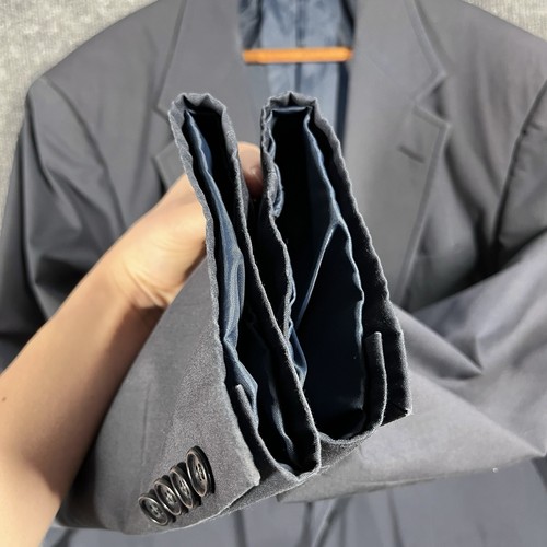 VINTAGE Haspel Marshall Fields Blazer Jacket Mens Size 44 Navy Blue Cotton USA - Picture 4 of 20
