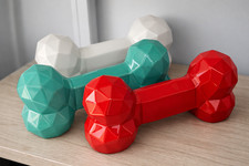 Geometric Bone Pet Ashes Urn   Glossy Ceramic Memorial Keepsake   3 Colors