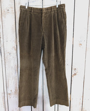 VTG Orvis Corduroy Pants Mens 36x31 Brown MADE IN USA Wide Wale Pleated Front