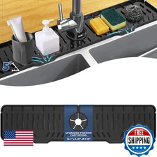 BFONS Silicone Kitchen Sink Faucet Splash Guard Drying Mat Handle Drip Protector