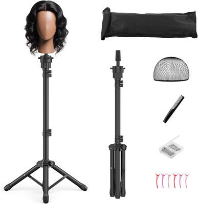 Wig Stand Tripod, 50 Inch Adjustable Mannequin Head Stand, Wig Head Stand for Co