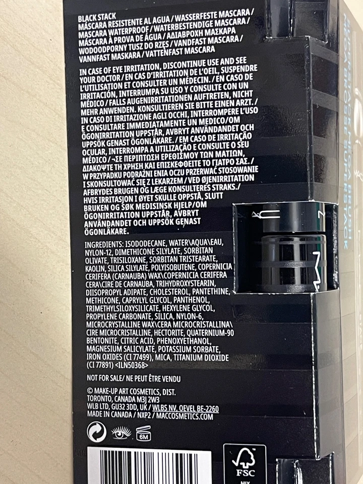 MAC STACK WATERPROOF Mascara Schwarz Mini-Größe 3 ml - Bild 2 von 3