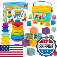 GJOF2YK Montessori Baby Toys for Ages 6 18 Months with Sensory Shape Sorter Matc