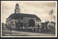 Postcard Essen/Ruhr, banking trade school 1932