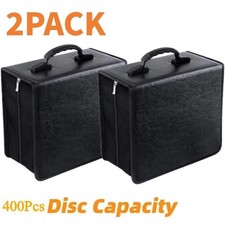 2 Pack 400 Capacity DVD Binder Case CD Wallets Storage Organizer Holder Booklet.