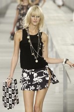 Chanel SS/04 Black Lace Up Pinafore Top