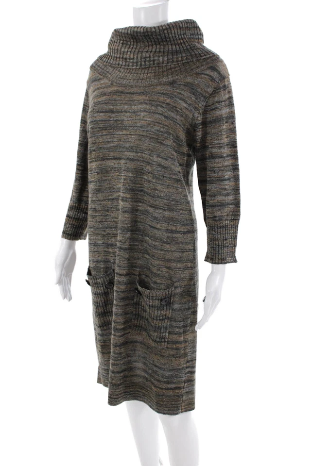 Alyx женщин в полоску печать водолазка длинным рукавом свитер платье многоцветный размер M - Изображение 2 из 4