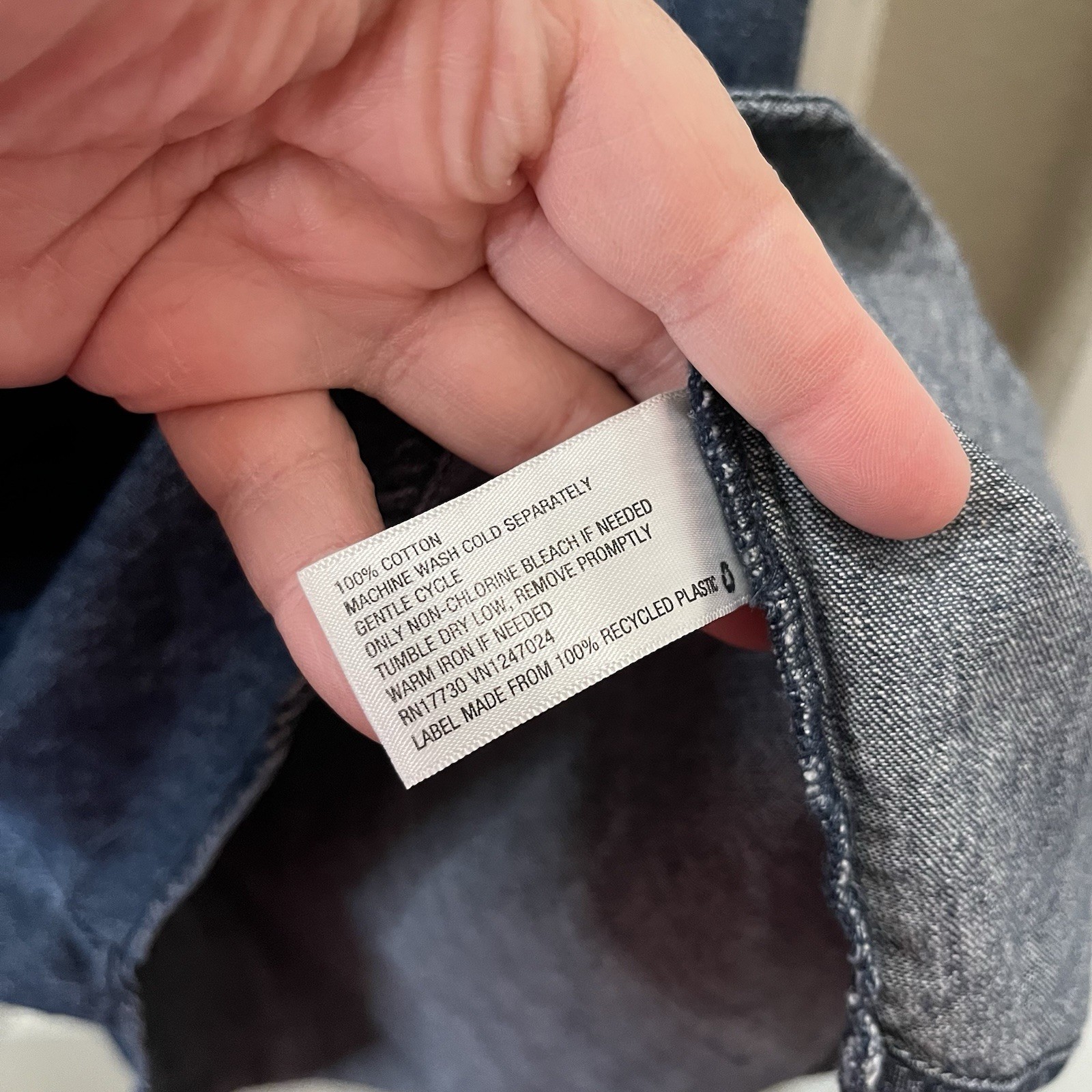 Universal Thread Chambray Collared Half Button Sh… - image 5