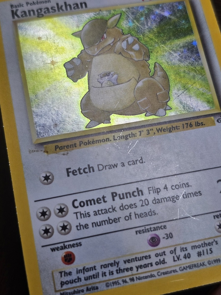 holographic kangaskhan pokemon card value Pokémon TCG Kangaskhan Jungle 5/64 Holo Unlimited Holo Rare MP