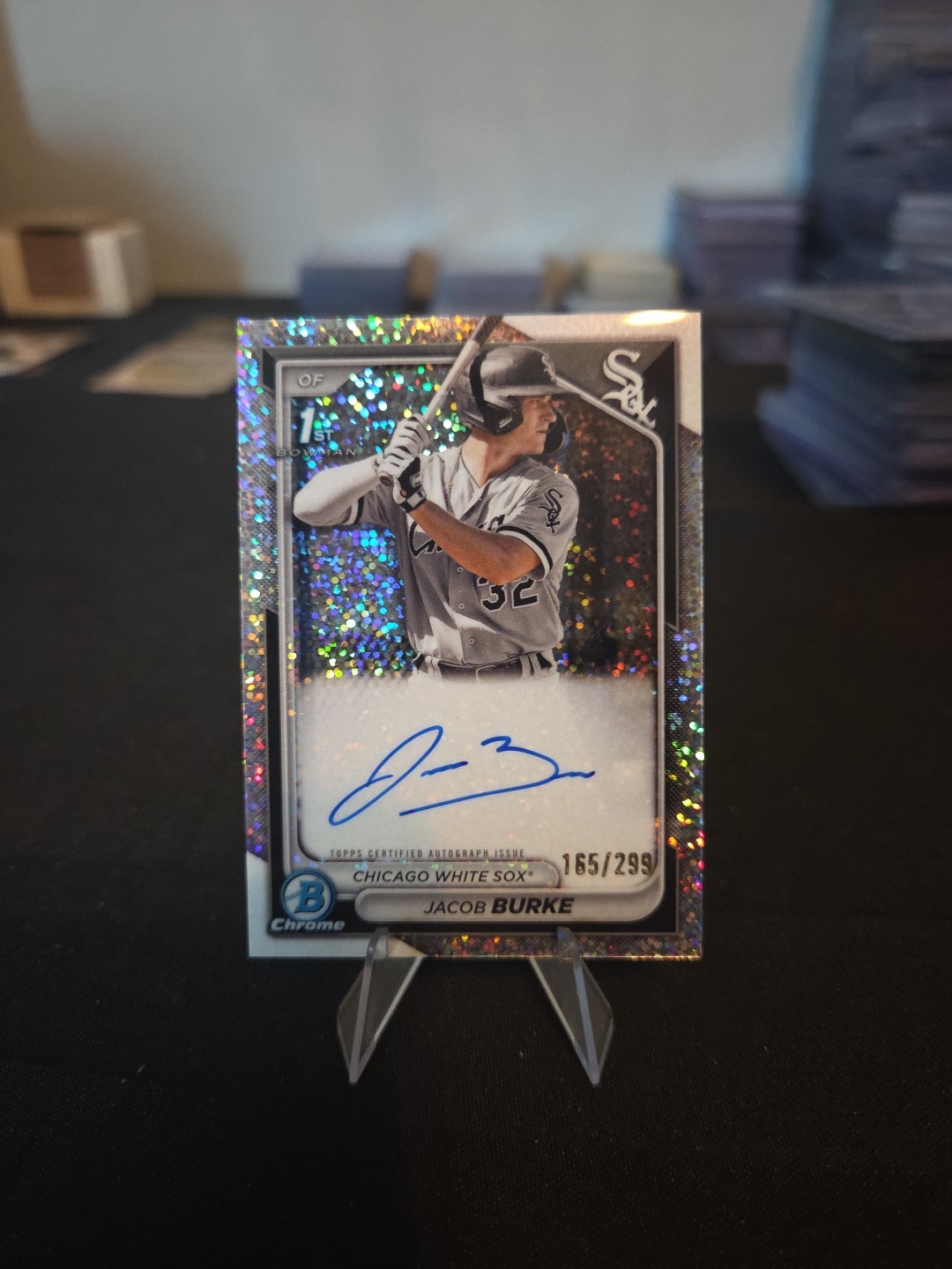 2024 Bowman Chrome Jacob Burke 1st Bowman Speckle SP Auto /299 White Sox #CPA-JB