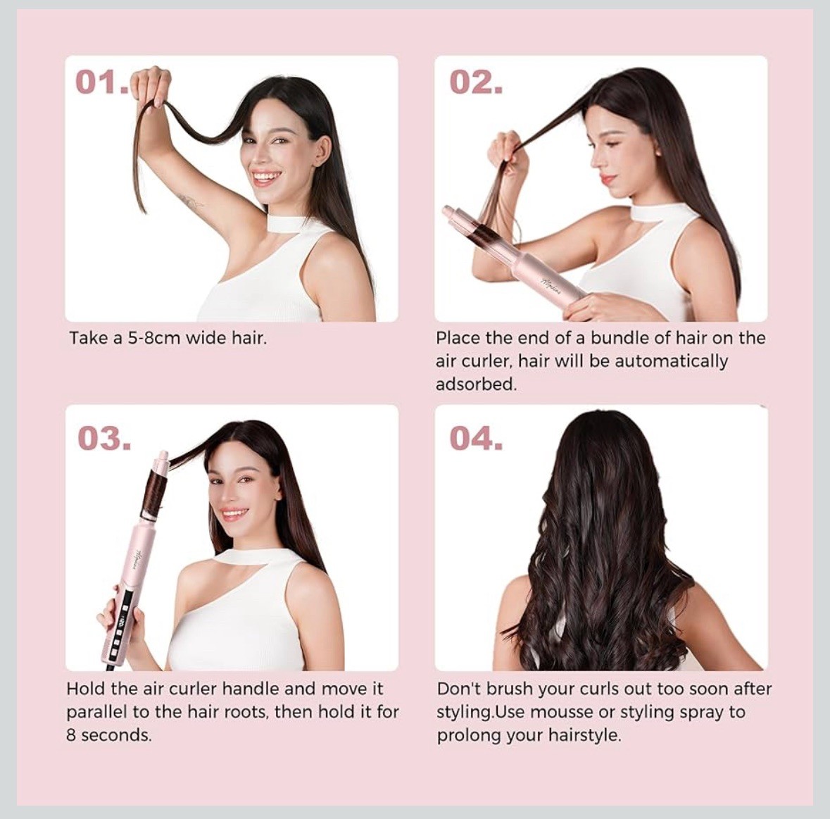 8-in-1 Hair Dryer Brush & Hot Air Styler, 110,000 RPM Blow Dryer Brush Foldable