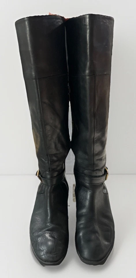 Lauren Ralph Lauren Melora Black Leather Tall Riding Boots Vintage Style Size 7B - Image 2 of 4