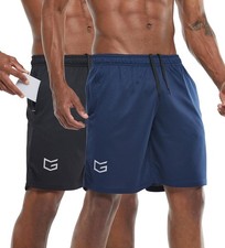 Men's 2 Pack 7" Workout Running Shorts Quick Dry Lightweight Gym Shorts with ...