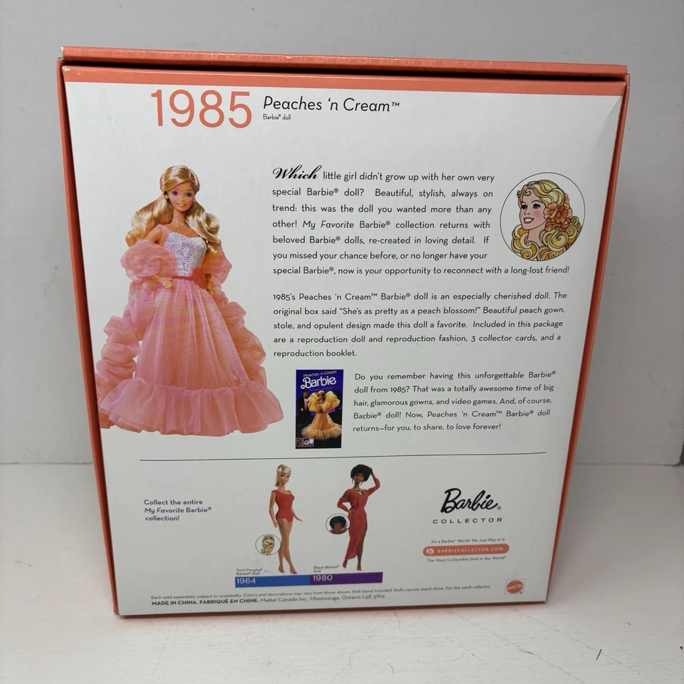Muñeca My Favorite Barbie Peaches N Cream 1985 coleccionista vintage repro Mattel 9525 Foto 2 de 2