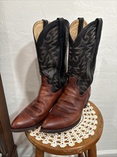 Dan Post 2437 cowboy boots 10.5 USA MADE Brown Black Great Condition