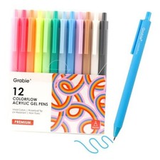 Retractable Gel Pens, 0.6mm Fine Point Acrylic Gel Pens for Journaling Note