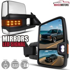 Fits 1988-1998 Chevy Ck 1500 Chrome Power Heated Tow Mirrorsamber Led Signal