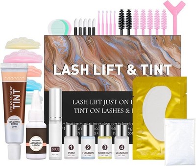 Wimpernlifting Set - und Tönung Wimperndauerwelle Dauerwelle schwarz 