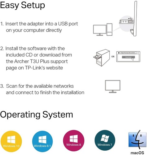 TP-Link USB WiFi Adapter for Desktop PC, AC1300 3.0 Wireless Dual Black - Picture 6 of 8
