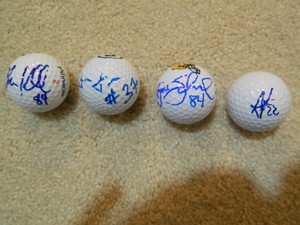 Four Green Bay Packers signed golf balls Schroeder, Ripkowski, Jackson Kendricks