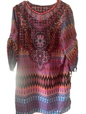 Urban Coco Multicolored Tunic Dress With Tass...