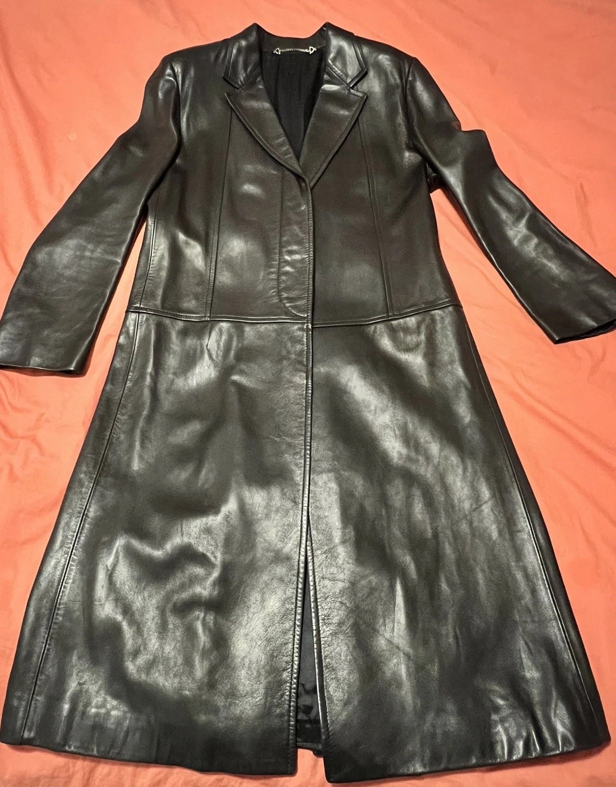 RARE GUCCI by Tom Ford F/W 1997 Black Leather Long Coat Jacket Archival Size 44 image 3