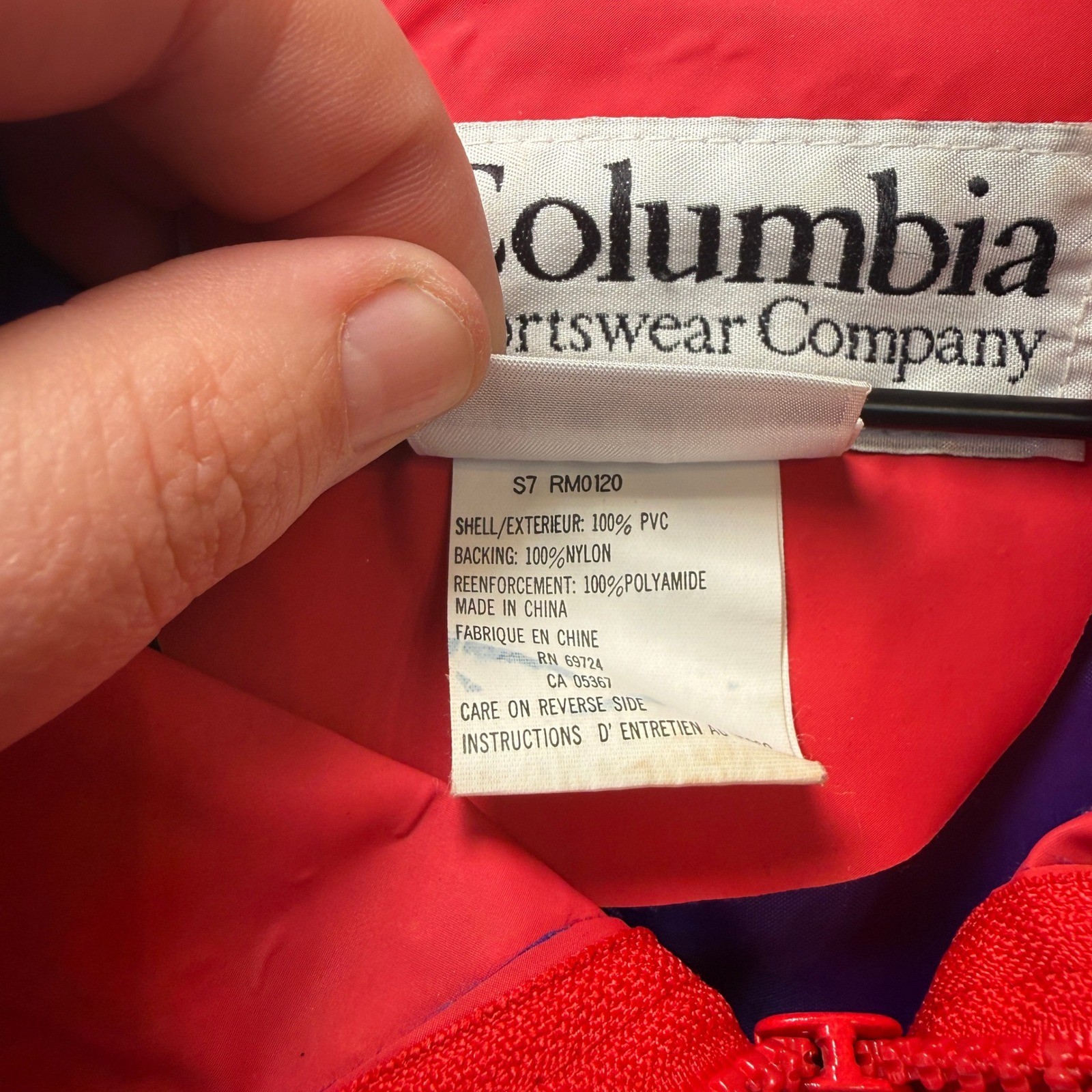 Columbia Sportswear Men's Vintage Red Rain Suit Jacket Pants Set Size Medium thumbnail 5