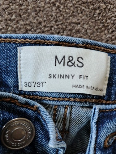 Blaue Skinny Fit Herrenjeans 30 Zoll Taille 31 Zoll Bein - Bild 3 von 6