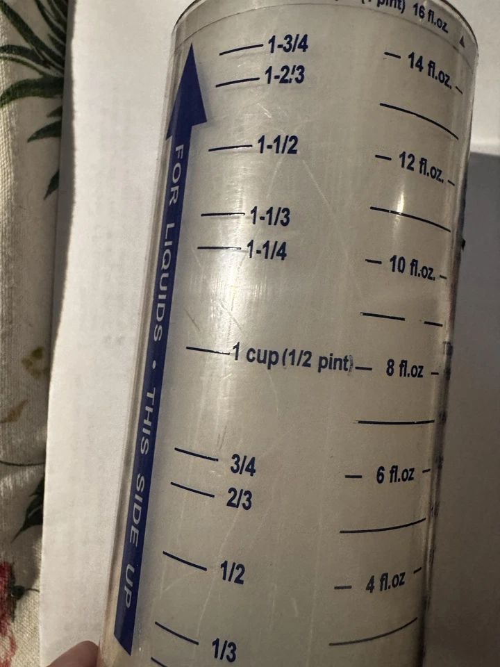 2000 vintage The Pampered Chef copo medidor líquido e seco suporte para 2 xícaras BOM - Imagem 3 de 4
