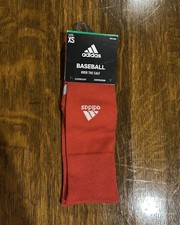Adidas Baseball Socks Red Over the Calf Youth Size XS Aeroready Compression