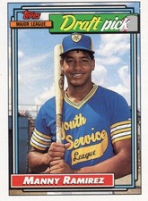 Manny Ramirez 1992 Topps Rookie Card #156 Very Sharp for its Age Excellent