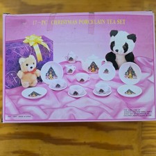 Vintage 17 Piece Mini Christmas Porcelain Tea Set