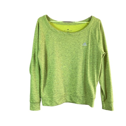 Adidas Lime Green Scoop Neck Pullover Athletic Top Women's Sz Medium Activewear