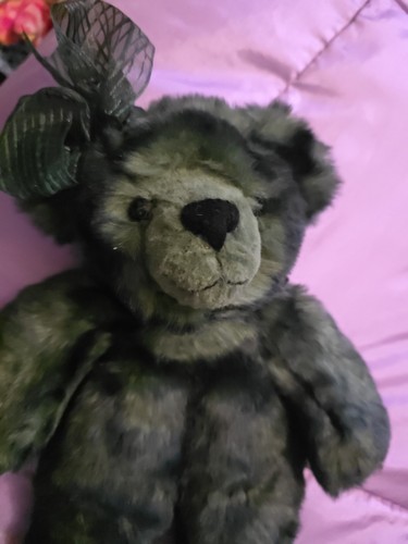 Vintage Dakin Plush Green Bear 12" Stuffed Animal - Picture 2 of 3