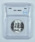 1962 Franklin Half Dollar MS64 ICG *6517