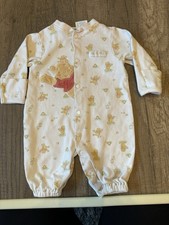Vintage Y2K 2000s Disney Winnie The Pooh Baby Outfit Romper Embroidered 0-3M