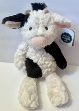 Mary Meyer Baby Plush Cow Putty Black  White Calf 11" Floppy Stuffed Toy NWT