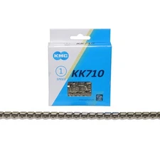 KMC Kool Knight Chain 1/2 " x 1/8 " KK710 Single-Speed 112 Links Silver BMX