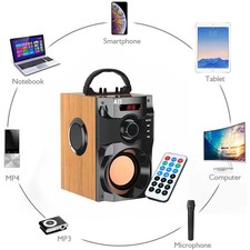 Powerful Loud Bluetooth Speaker Heavy Bass Party Sound System FM TF Remote UK