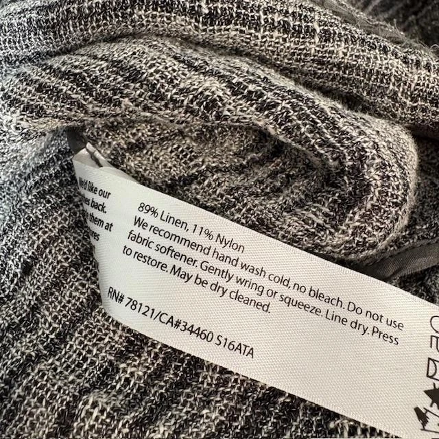 Suéter Eileen Fisher Mujer Grande Gris Mezcla de Lino Cuadrado Cuello Barco Dolman Tejido Foto 4 de 4