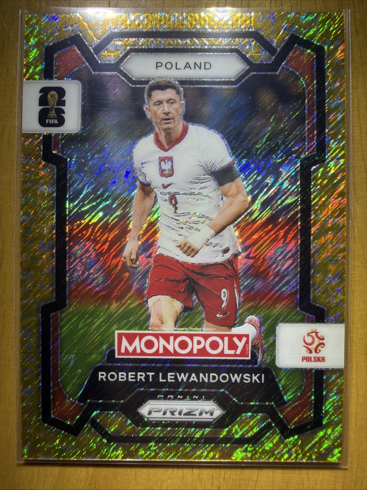 2026 Panini Prizm Monopoly FIFA World Cup Robert Lewandowski /500 Gold Shimmer