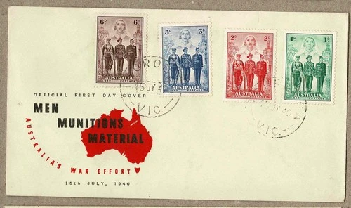 Australia 1940 AIF Munitions WWII  FDC Cover Unaddressed