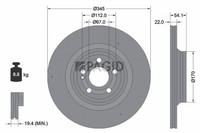2X Pagid Bremsscheibe InnenbelüFtet Ø345Mm FüR Mercedes-Benz Gle V167 W167 C167