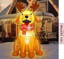 Leyndo 5 ft  Retriever Christmas Inflatables Outdoor Decorations Xmas Dog Blow