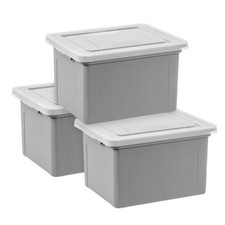 32qt 3pk Letter Plastic File Box: Hanging File Folders Storage Bin