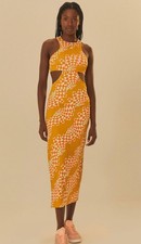 Adidas Farm Rio Women’s Dress  Size XL Psychedelic Wave Maxi Victory Gold Trendy