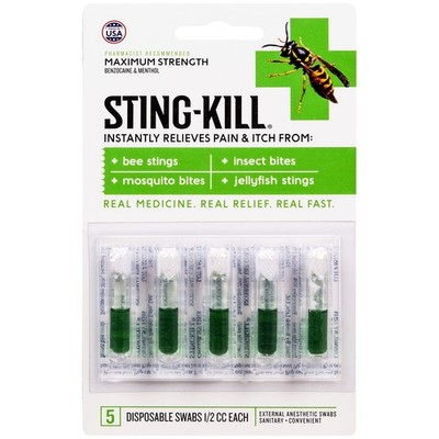 Sting Kill 5000 Concentrated Anesthetic Disposable Swabs for Bites and Stings