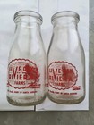 Pair Vintage Live Oak Riviera Farms 1/2 Pint Glass Milk Bottle Santa Barbara CA — photo 3