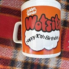 Vary Rare Vintage Golden Wonder Wotsits 10th Birthday Coffee Mug Made By Cololl