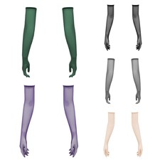 Adult Sheer Mesh Opera Gloves See Through Anti-slip Full Finger Long Gloves club